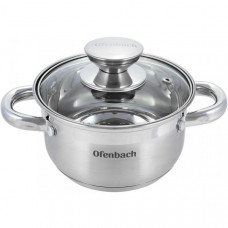 Каструля Ofenbach Casserole з нержавіючої сталі 1100мл зі скляною кришкою (98400)
