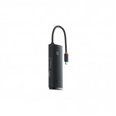 Концентратор Baseus USB-C 6-in-1 HDMI + 2xUSB 3.0 + USB-C + SD/TF black (WKQX050001)