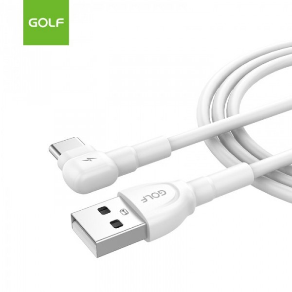 Кабель для зарядки GOLF GC-70 USB Type-C 1м Г-образный 3A Белый (44020) Кабель для зарядки GOLF GC-70 USB Type-C 1м Г-образный 3A Белый (44020)