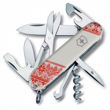 Нож Victorinox Climber Ukraine Red "Вишиванка" (1.3703.7_T0051r)