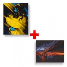 Набор картин по номерам 2 в 1 "Взгляд дружбы" 40х50 10401-AC и "Golden Gate Bridge" 40х50 11003-AC