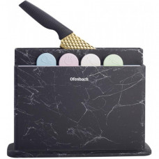 Набір 4 обробні дошки Ofenbach Black Marble 28х18х0.5см на горизонтальній підставці для ножів (56420)