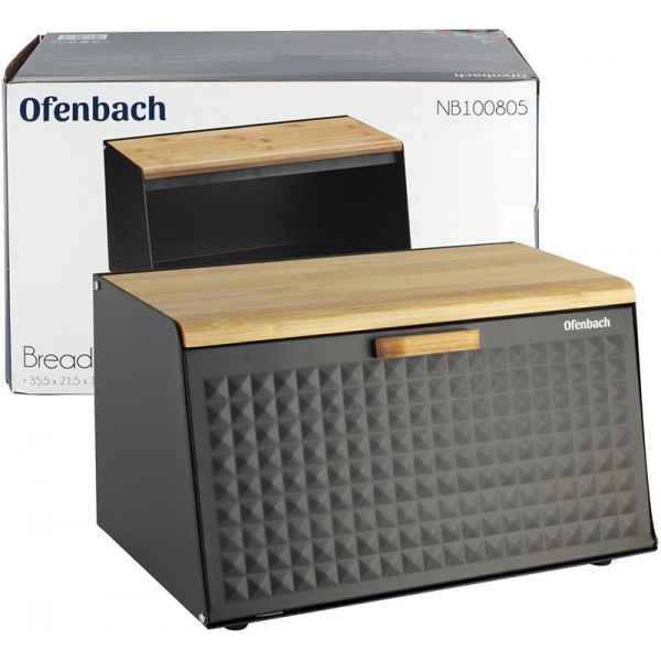 Хлібниця Ofenbach Breadbox 35.5х21.5х19.5см, нержавіюча сталь, чорний (109620)