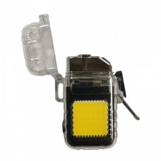 Электроимпульсная зажигалка Flashlight 9258 спиральная usb зажигалка с фонариком Чёрная (107720)