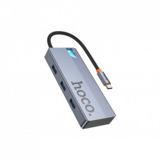 Концентратор HOCO USB-C to HDMI+PD+3xUSB3.0 HB50 Deep Space Gray (6942007647298)