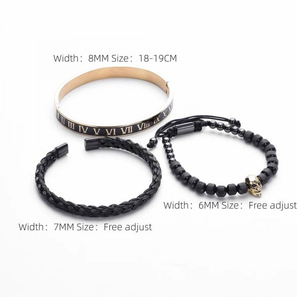 Браслет мужской стальной PAX ROMANA SATORI BLACK & GOLD из нержавеющей медицинской стали комплект (2094253817) Браслет мужской стальной PAX ROMANA SATORI BLACK & GOLD из нержавеющей медицинской стали комплект (2094253817)