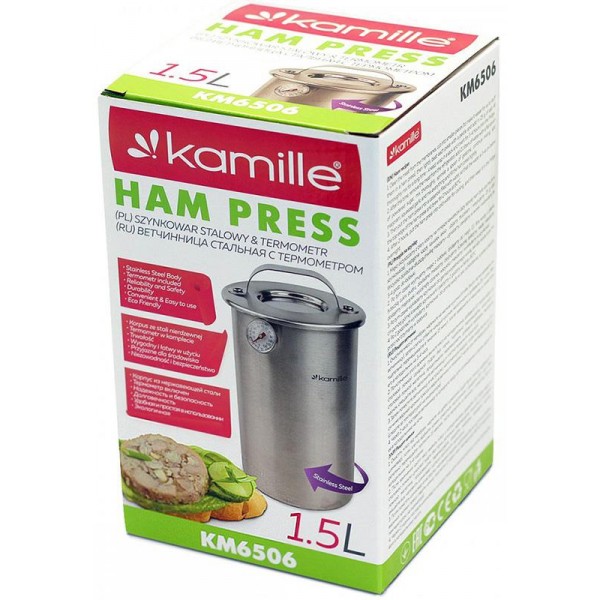 Ветчинниця Kamille (шинковар) Ø12х20см, 1.5л з термометром (81230)