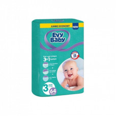 Подгузники Evy Baby Midi Jumbo 5-9 кг 64 шт (8690506520250)