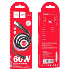 Кабель HOCO U110 Type-C to Type-C 1.2м charging, ток до 3A для смартфонов 60W Чёрный (38830)