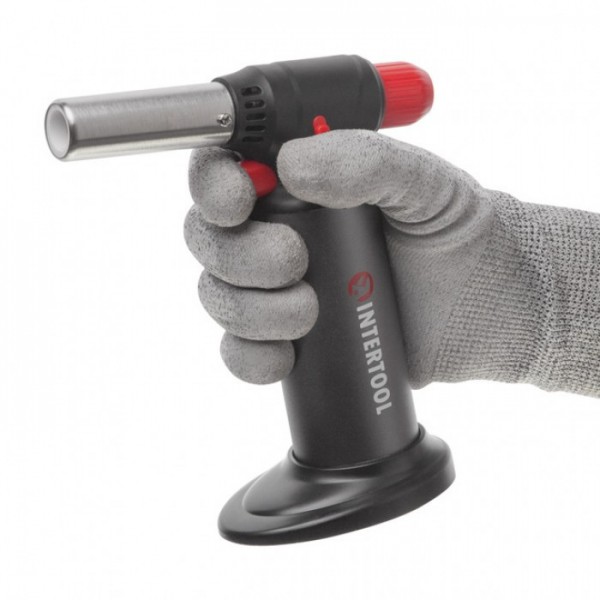 Горелка газовая заправочная, пьезорозжиг, 1100 °C, INTERTOOL GB-0009 (133930)