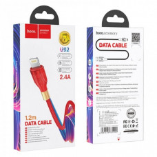 Кабель USB на Lightning HOCO U92 Gold collar зарядка и передача данных 1.2м, ток до 2.4A Красный (40140)