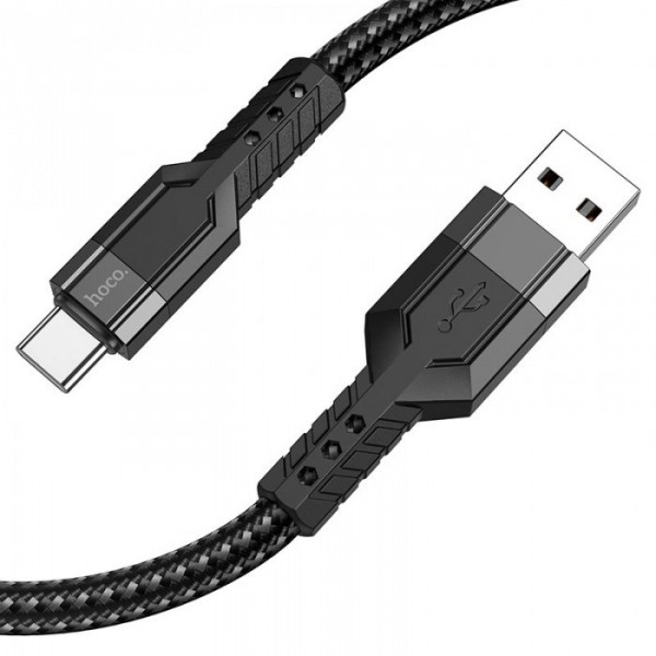 Кабель для зарядки телефонов USB - Type-C HOCO U110 Extra Durability 2.4A Чёрный (70140)
