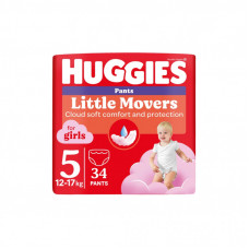 Подгузники Huggies Little Movers/Pants 5 Jumbo 12-17 кг для девочек 34 шт (5029053564272)