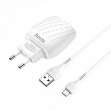 Зарядное сетевое HOCO C78A Highway 2USB 2.4A Micro USB Белый (81940)