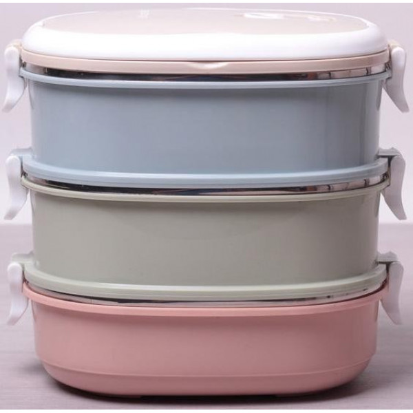 Ланч-бокс Kamille Food Box 3 ємності по 700 мл, 20х14.5х18.5см (114250)