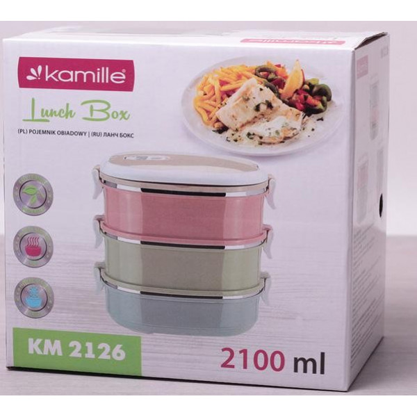 Ланч-бокс Kamille Food Box 3 ємності по 700 мл, 20х14.5х18.5см (114250)