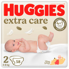 Подгузники Huggies Extra Care 2 (3-6 кг) 58 шт (5029053578071)