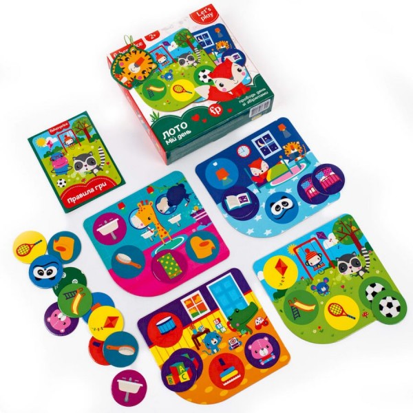 Игра настольная "Fisher Price. Лото. Мой день" VT2910-02, 4 игральных поля Игра настольная "Fisher Price. Лото. Мой день" VT2910-02, 4 игральных поля