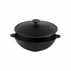 Сковорода Brizoll чавунна WOK з чавунною кришкою 4,7 л 300х103 мм (W30-1)