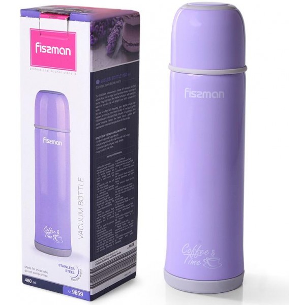 Термос Fissman Ayge Lilac 480мл з нержавіючої сталі (124650) Термос Fissman Ayge Lilac 480мл з нержавіючої сталі (124650)