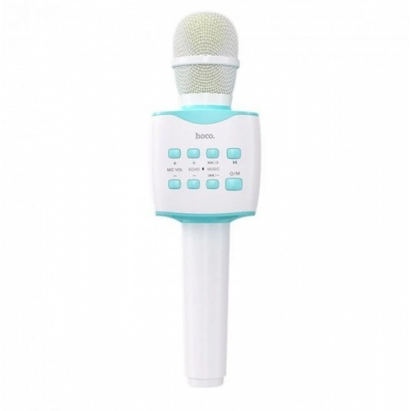 Микрофон с караоке, Bluetooth, AUX, 1200 мАч, HOCO BK5 Cantando, Голубой (133850)