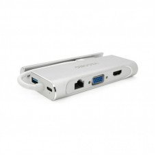 Концентратор VEGGIEG USB-C 5-in-1 USB-C + 3xUSB 3.0 + HDMI + RJ45 0.1m silver (TC07-S)