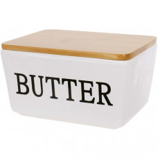 Маслянка (сирниця) керамічна Merceyl "Butter" 14х10см з дерев'яною кришкою (111560)