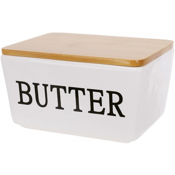 Маслянка (сирниця) керамічна Merceyl "Butter" 14х10см з дерев'яною кришкою (111560)