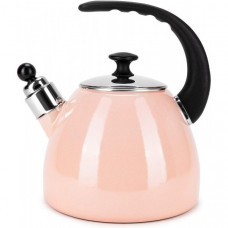 Чайник емальований Kamille "Boiling Water" 2.5л зі свистком, індукційний, рожевий (97860)