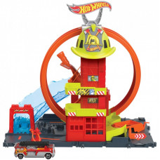 Автотрек Hot Wheels Супер петля с пожарной станцией (HKX41)