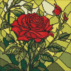Алмазная мозаика "Витраж. Роза" ©art_selena_ua AMO8321, 30х30 см