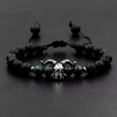Браслет мужской из натурального камня OMEN черный (2394531531)