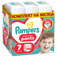 Подгузники Pampers Active Baby Pants Розмір 7 (15+ кг) 108 шт (8006530305747)