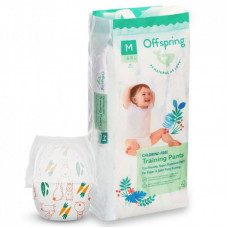 Подгузники Offspring трусики Размер M (6-11 кг) 42 шт, Зайчики (9355465009596) (DP-OI-FAP-M42P-HBN)