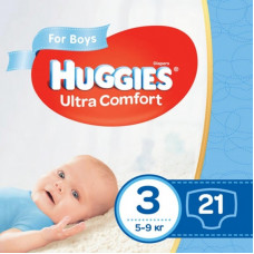 Подгузники Huggies Ultra Comfort 3 для мальчиков (5-9 кг) 21 шт (5029053543536)