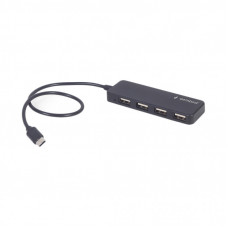 Концентратор Gembird USB-C 4 ports USB 2.0 black (UHB-CM-U2P4-01)
