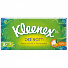 Салфетки косметические Kleenex Balsam трехслойные 8 пачек по 10 шт. (5029053002033)