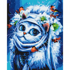 Картина по номерам "Зимняя Киса" © Марианна Пащук Brushme BS54214, 40х50 см