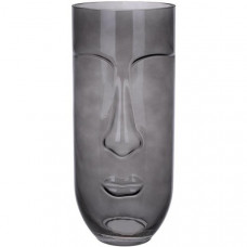 Ваза скляна Ariadne «Face» Ø12х28см, сіре скло (112390)
