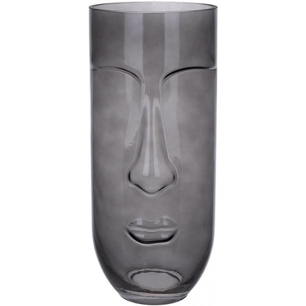 Ваза скляна Ariadne «Face» Ø12х28см, сіре скло (112390)