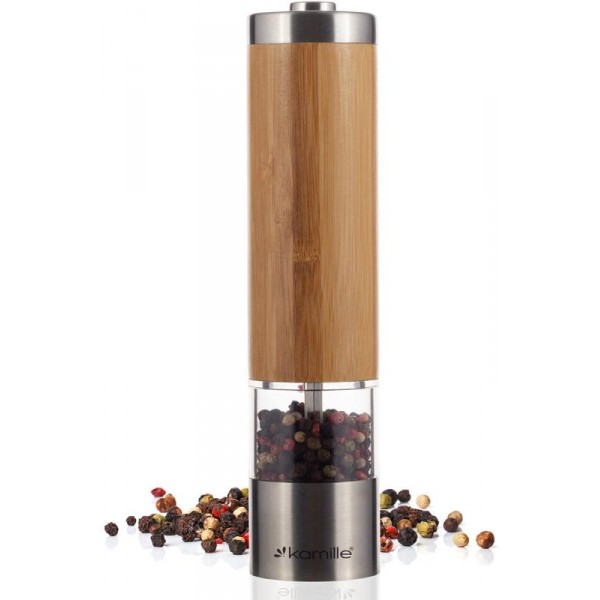 Млин для спецій Kamille Electric Pepper Mill електричний Ø5х21.4см (109590) Млин для спецій Kamille Electric Pepper Mill електричний Ø5х21.4см (109590)