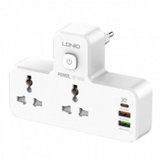 Сетевой разветвитель фильтр LDNIO SC2311 на 2 розетки 2 USB 3A + Type C (38690)