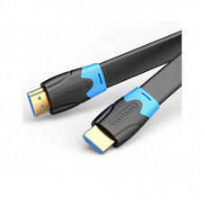 Кабель мультимедийный HDMI M to HDMI M 2.0m flat black Vention (AAKBH)
