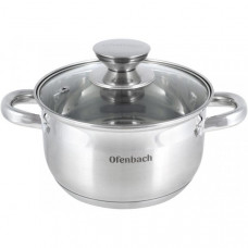 Каструля Ofenbach Casserole з нержавіючої сталі 1700мл зі скляною кришкою (98401)