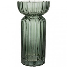 Ваза скляна "Retro Grace" Ø12(Ø10)х25см, зелене скло (119501)