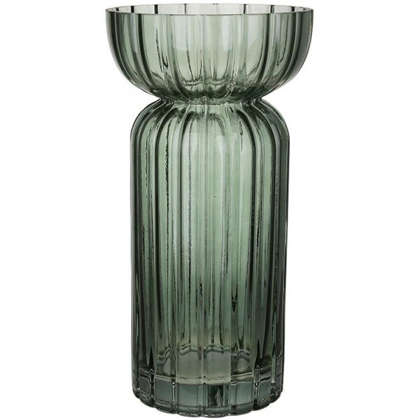 Ваза скляна "Retro Grace" Ø12(Ø10)х25см, зелене скло (119501)