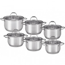 Набір каструль Kamille Classic 6 каструль 1.5л, 2х2.5л, 2х3.5л, 5.5л з кришками (55501)