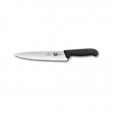 Кухонный нож Victorinox Fibrox Carving 22 см Serrated Black (5.2033.22)