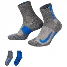 Носки Nike U NK MLTPLIER ANKLE 2PR - 144 SX7556-937 42-46 2 пари Сірий/Синій (196153841291)