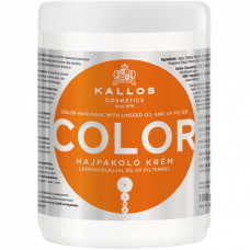 Маска для волос Kallos Cosmetics Color для окрашенных волос с льняным маслом и УФ фильтром 1000 мл (5998889508135)